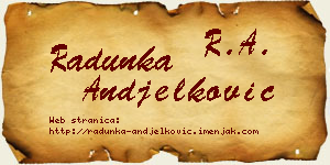 Radunka Anđelković vizit kartica